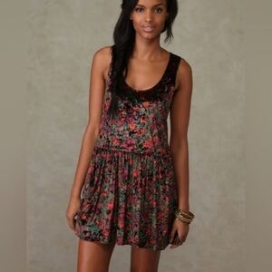 Free People Multicolor Velvet Mini Dress